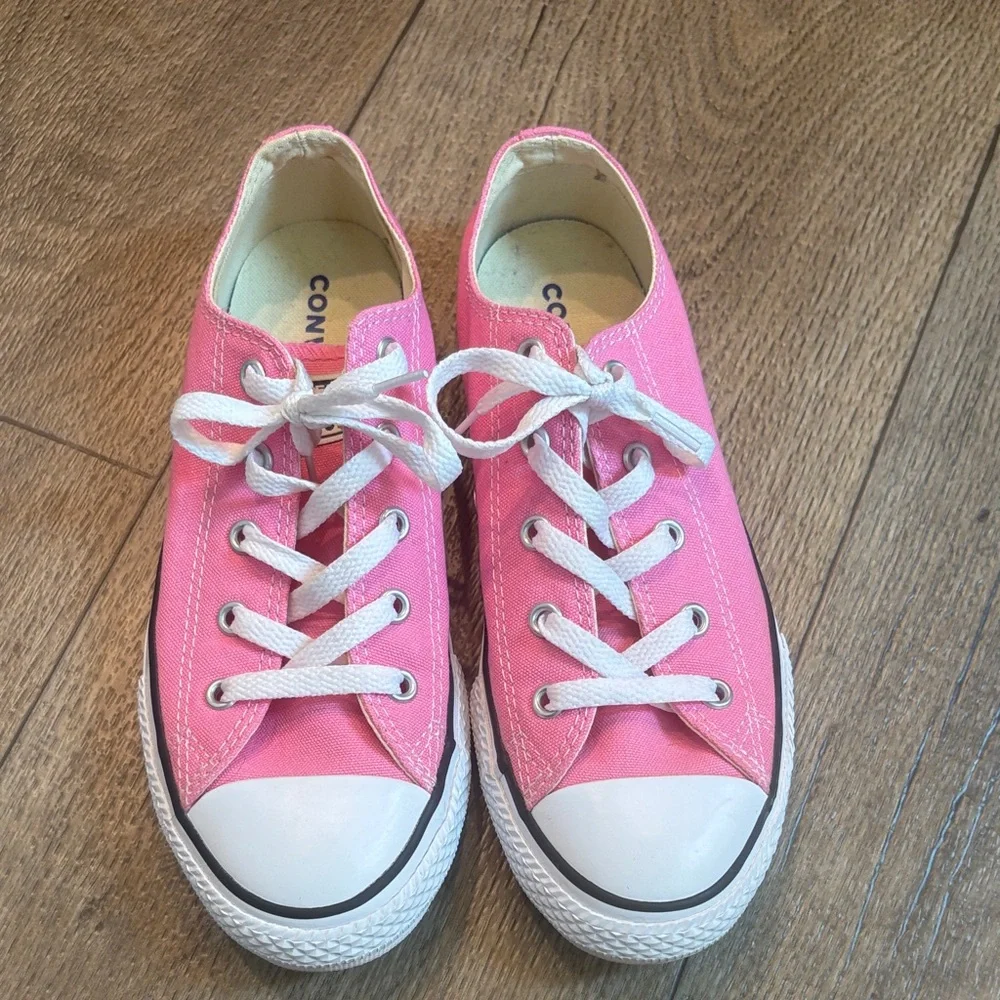 Converse Kids Pink Canvas Low-Top Sneakers